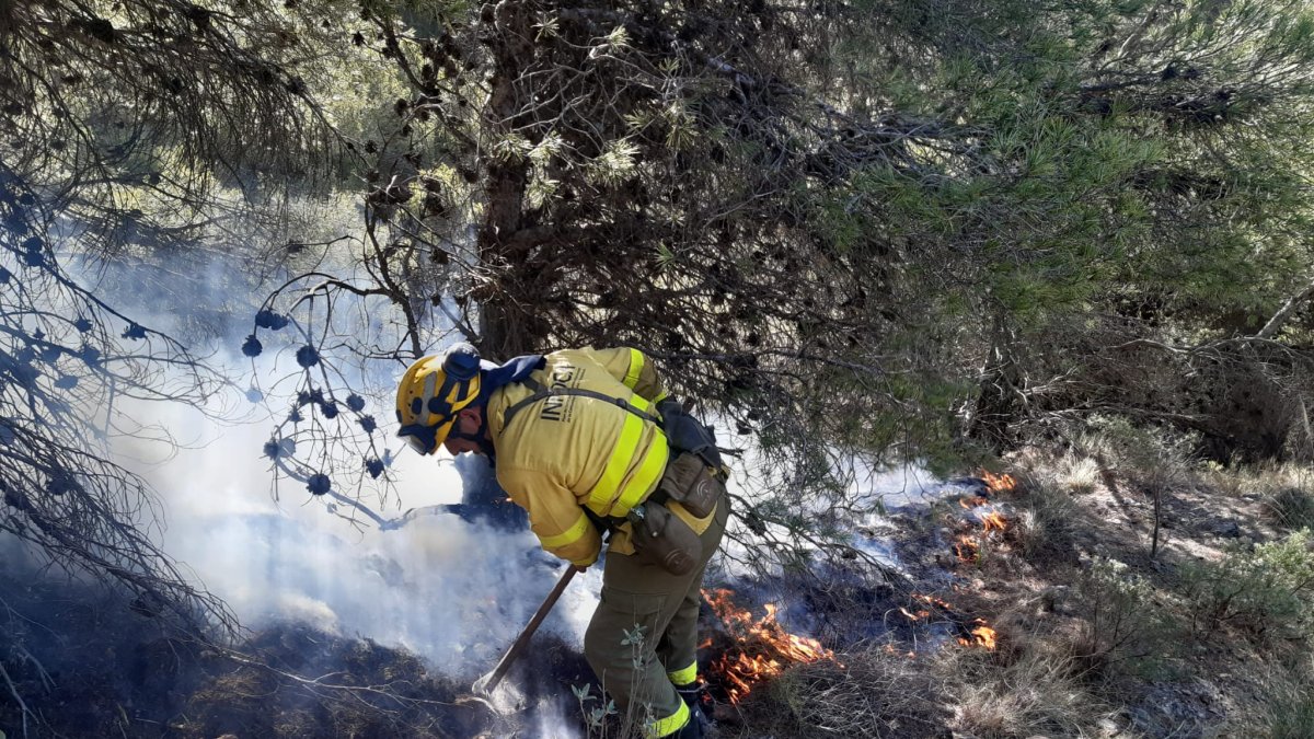Efectivos realizando labores de refresco, vigilancia y liquidación. Foto de Infoca.