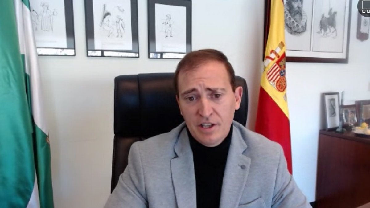 Antonio Jiménez, en la comparecencia telemática.