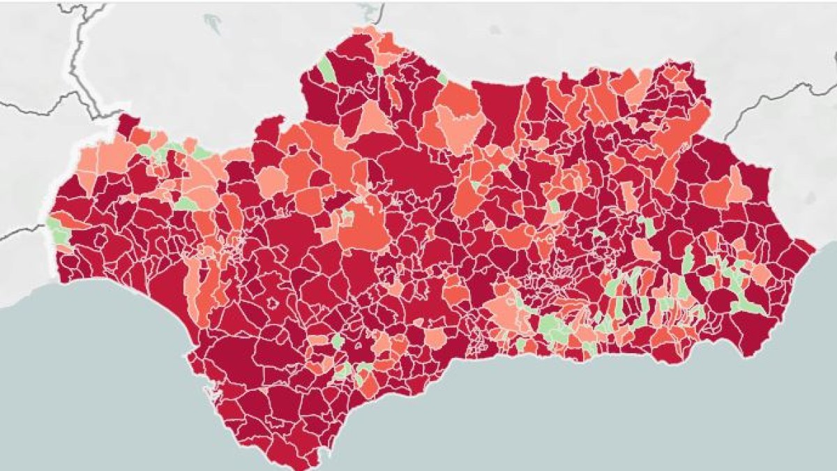Incidencia de la covid en los municipios andaluces.