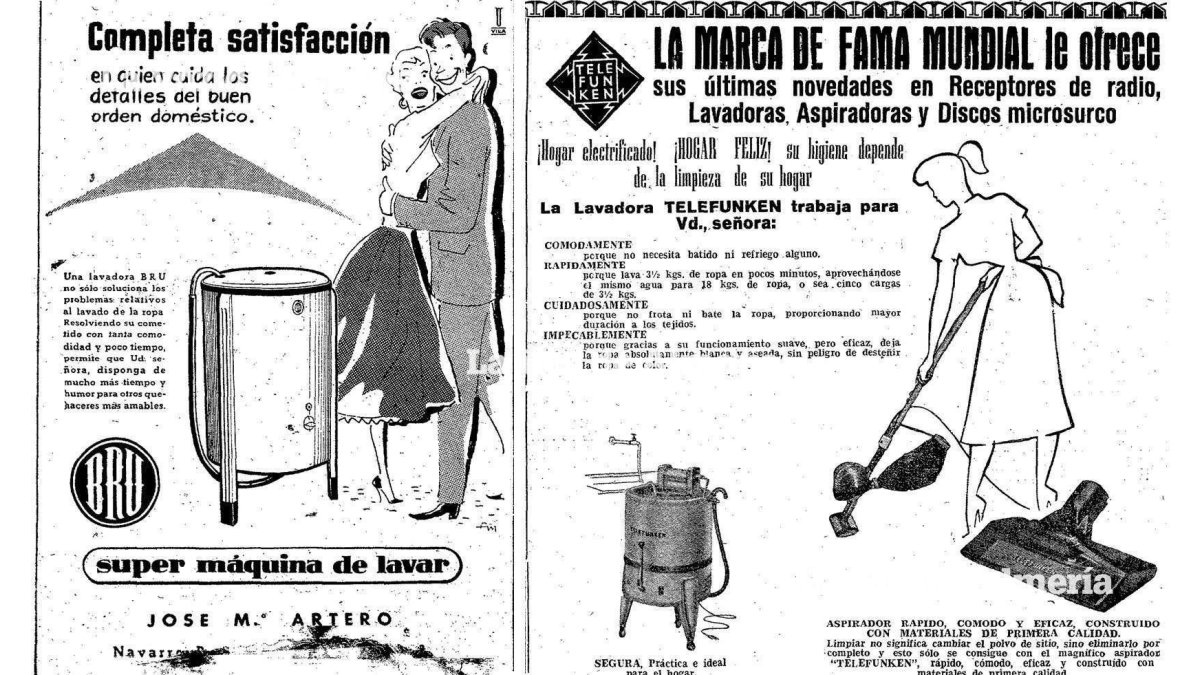 En la tienda de José María Artero la lavadora Bru le decía a la mujer que con su adelanto podría dedicarse a otros quehaceres más amables.