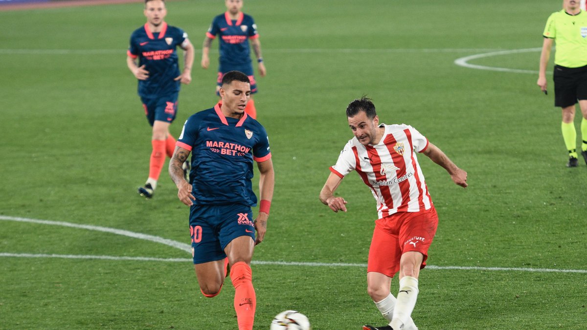 Juan Villar en el partido de Copa del Rey frente al Sevilla.