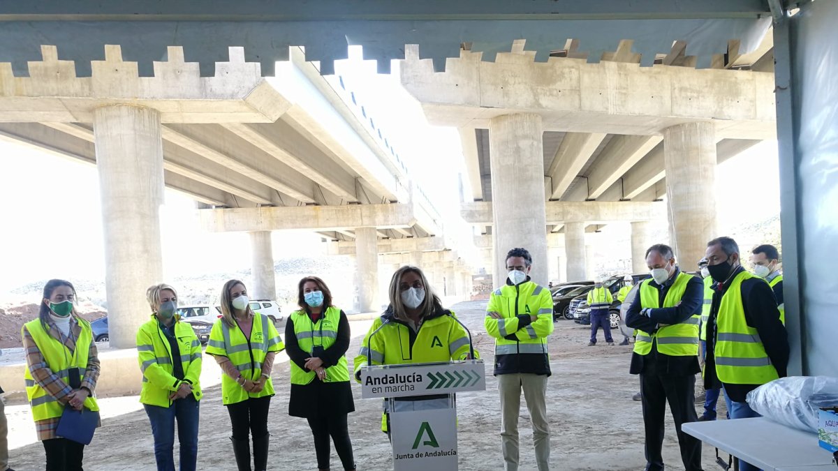Visita de la consejera andaluza de Fomento a la autovía semanas atrás.
