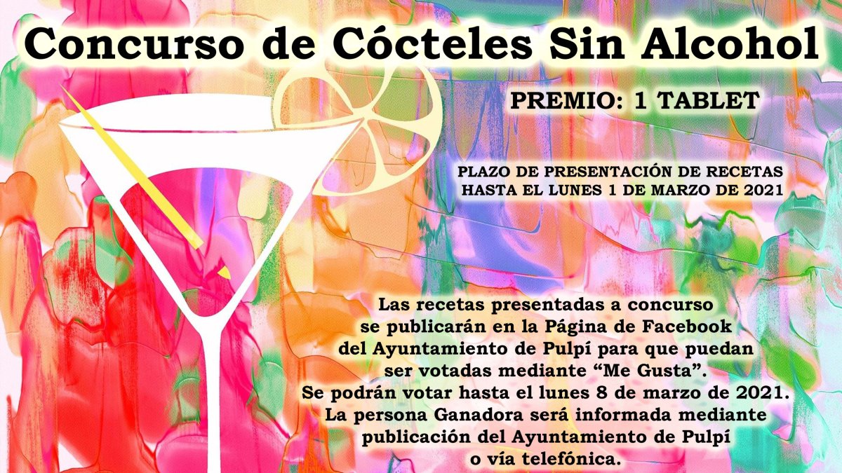 Cartel del concurso de cócteles sin alcohol.