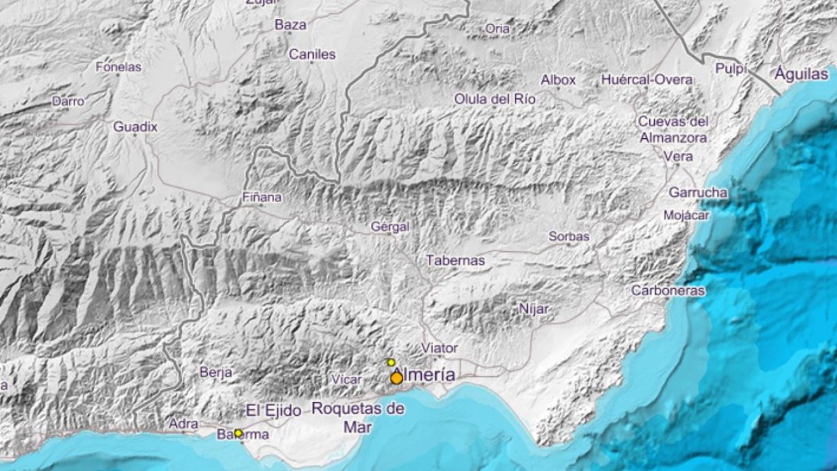 Mapa de terremotos del IGN.