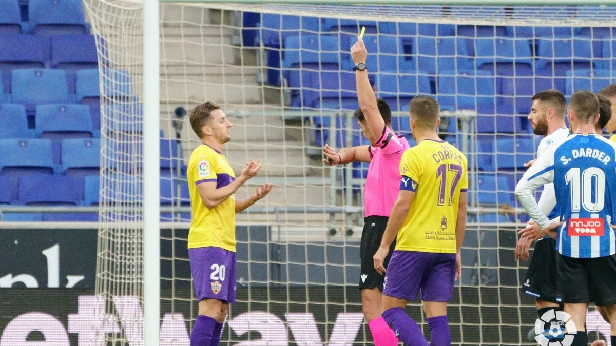 Ortiz Arias en el partido que enfrentó a Espanyol y Almería.