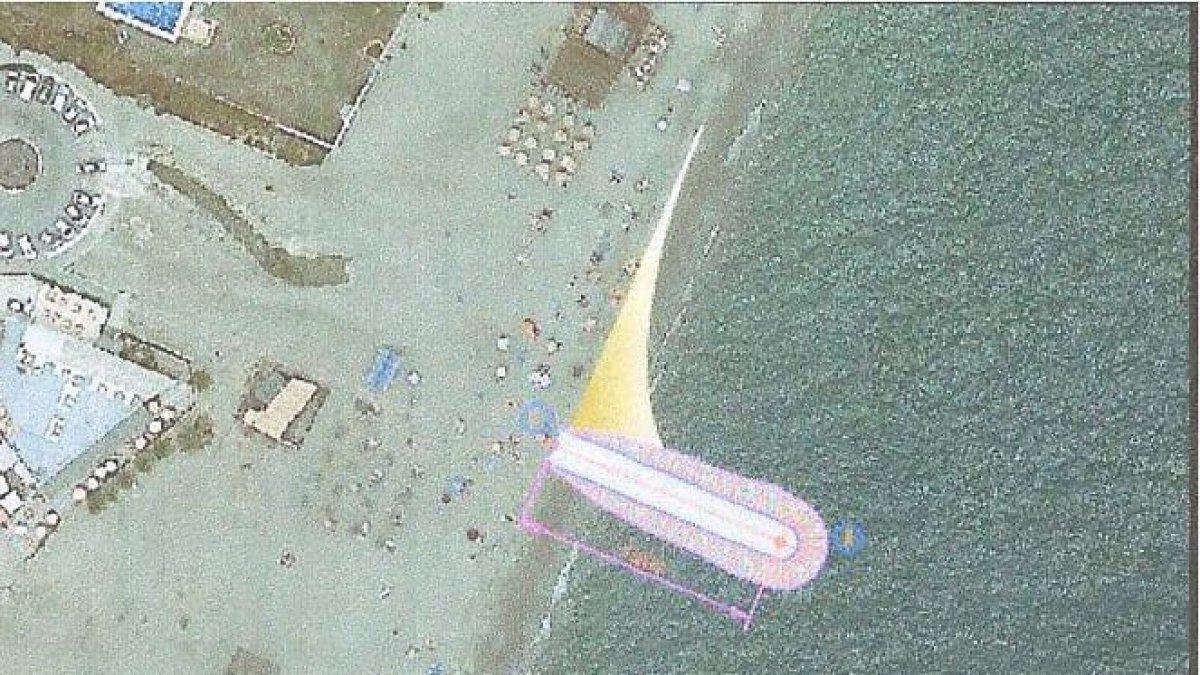 Plano del espigón proyectado en la playa de Vera.