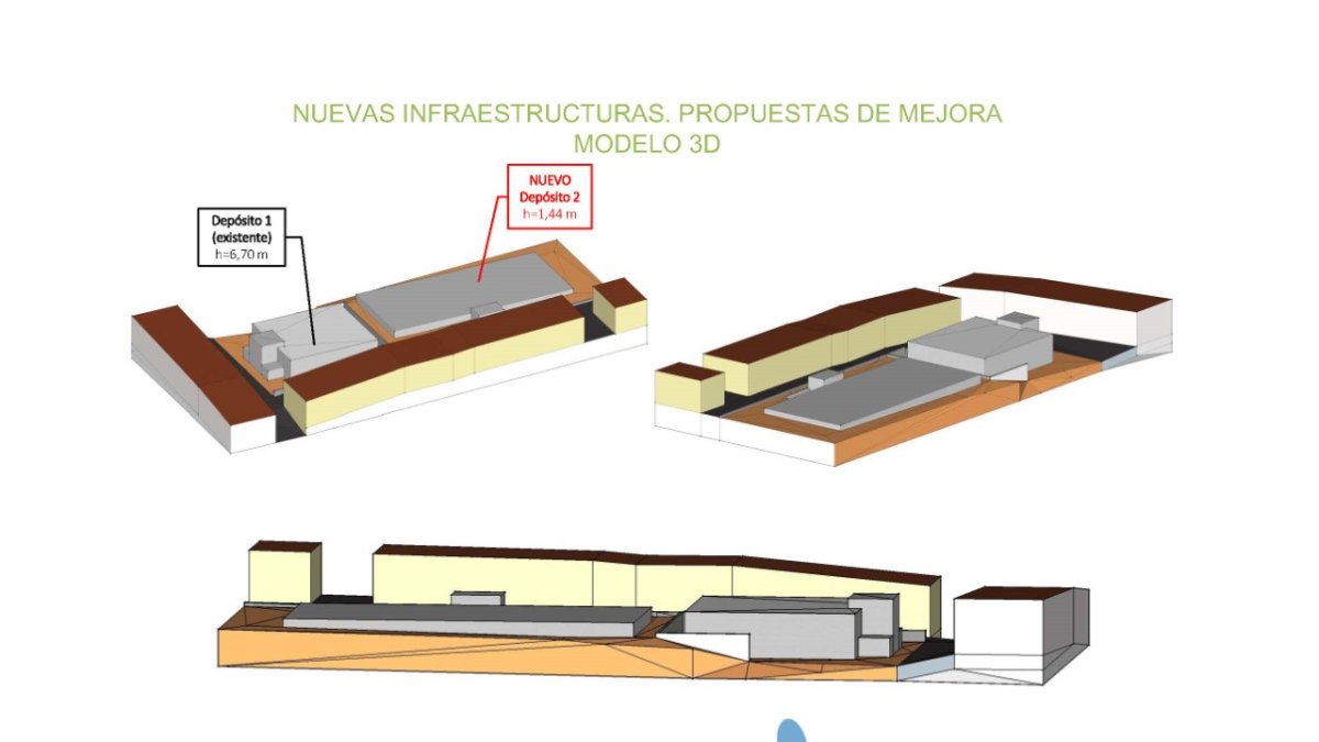 Maqueta virtual del nuevo depósito proyectado en El Hacho.
