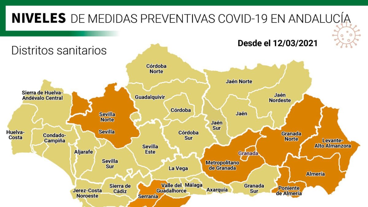 Mapa actualizado de restricciones en Andalucía.