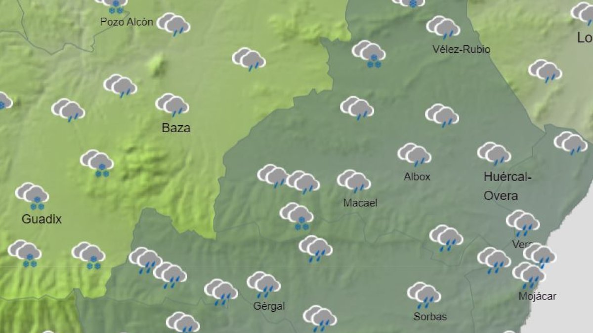 Mapa de la Aemet con el tiempo el próximo sábado, 20 de marzo.