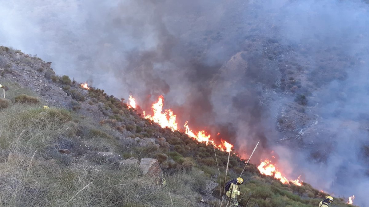 Imagen del incendio publicada por Infoca en su perfil de Twitter.