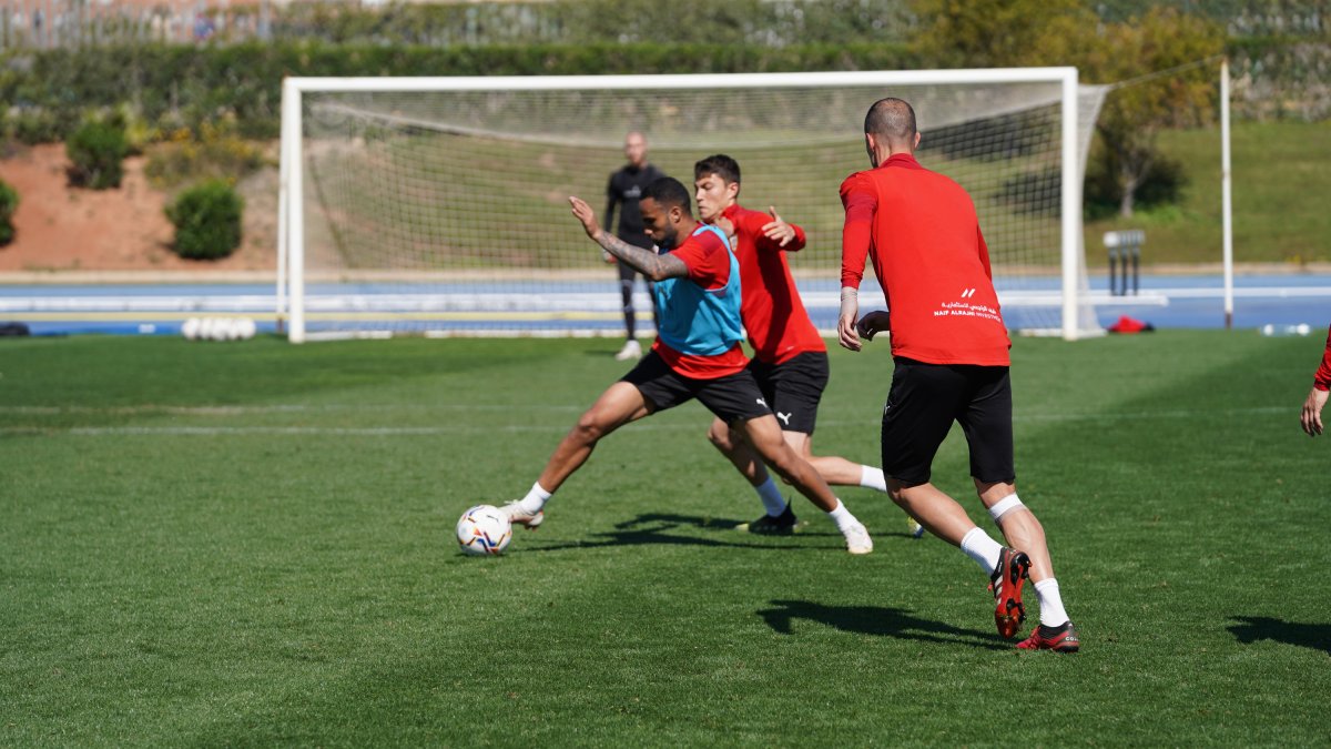 Guilherme Schettine en el entrenamiento de este jueves.