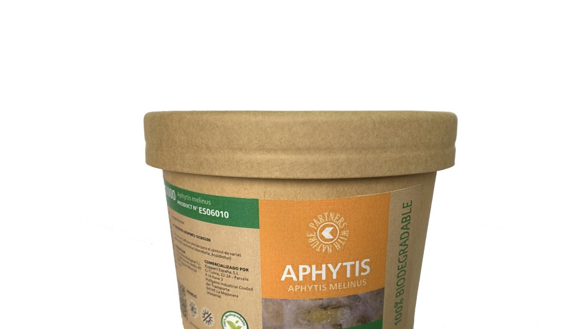 Nuevo envase 10% biodegradable de Aphytis.