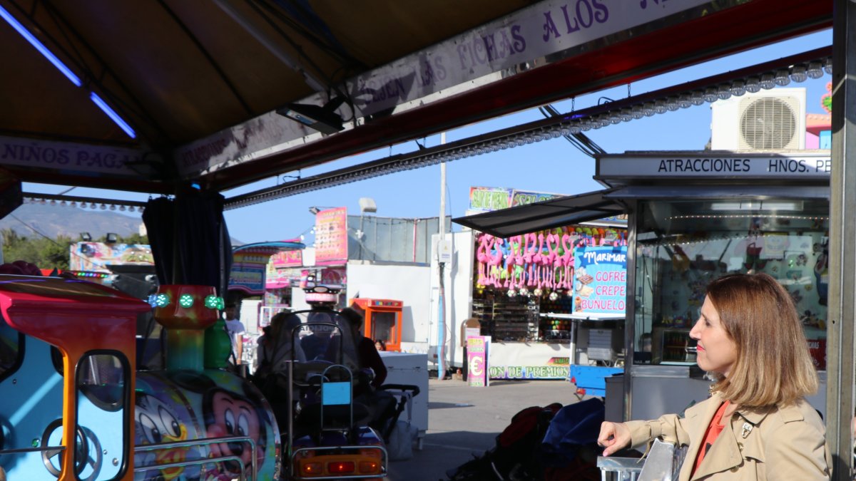 Julia Ibáñez en el recinto ferial cuando había fiestas.