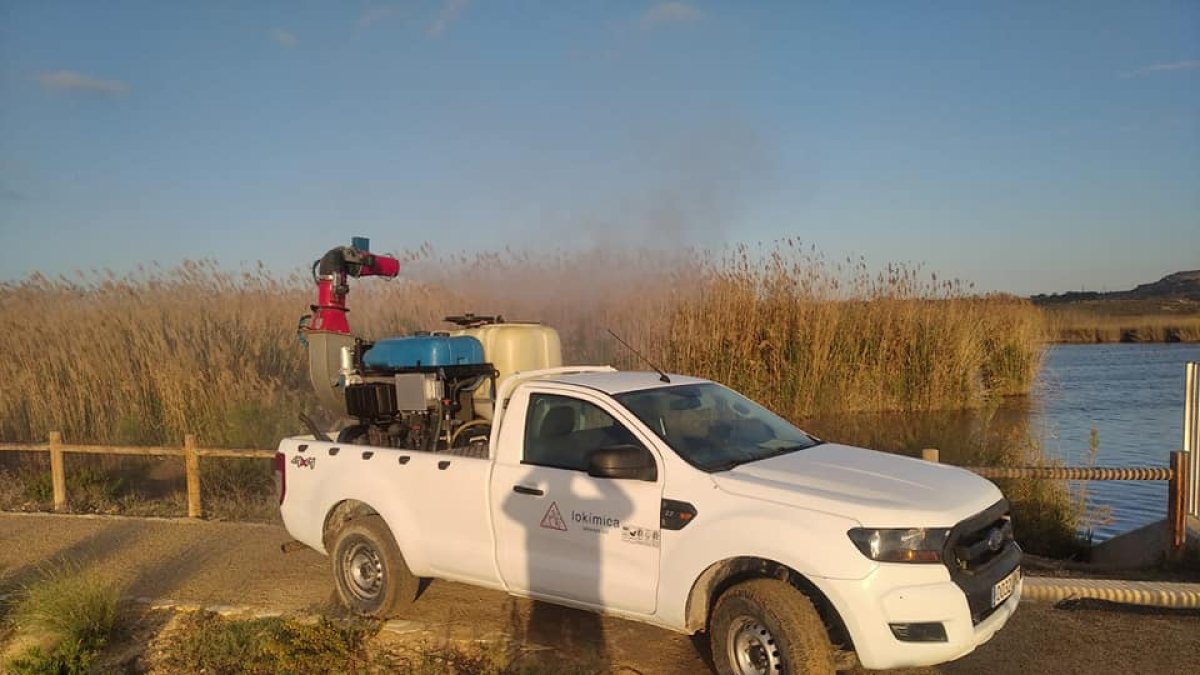 Fumigación en el Salar de los Canos.