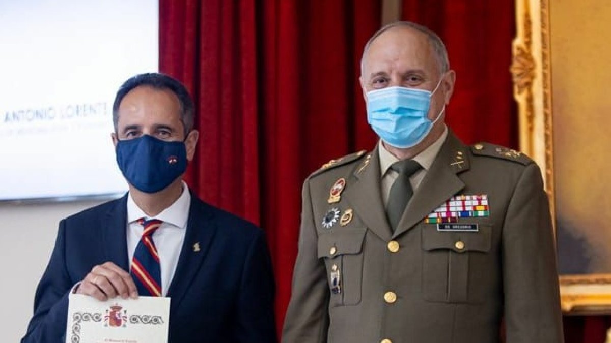 Lorente durante el reconocimiento como embajador de la \'Marca Ejército\'.