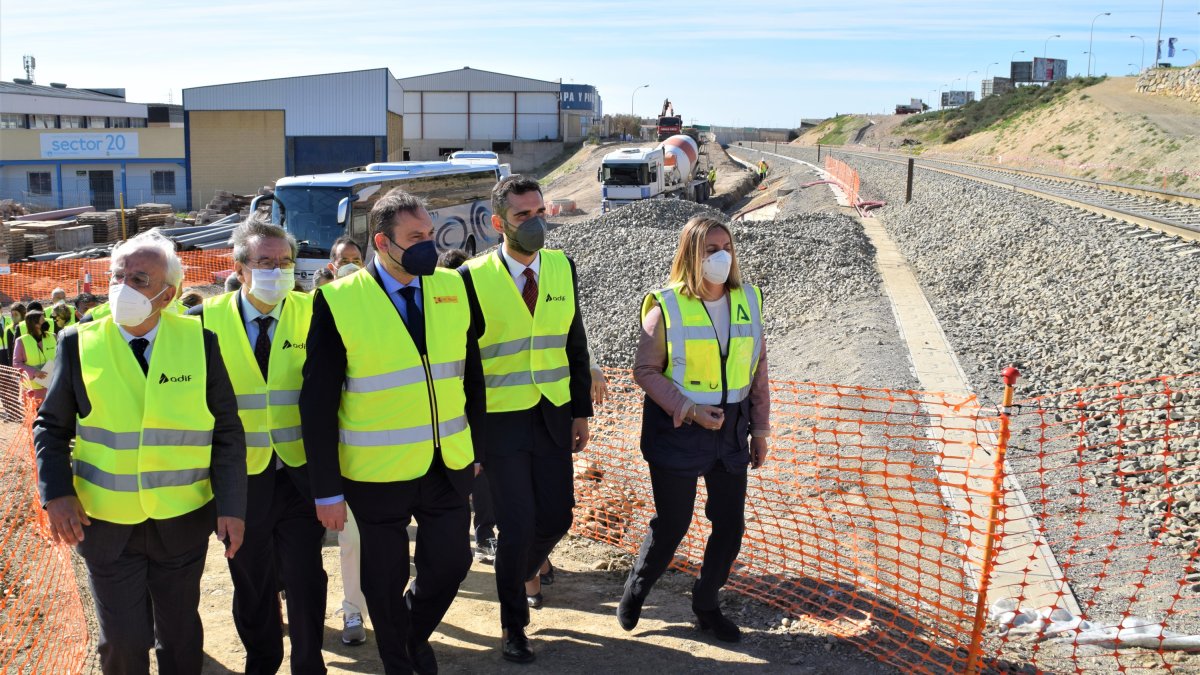 Visita del ministro Ábalos a las obras del AVE en Almería hace unas semanas.