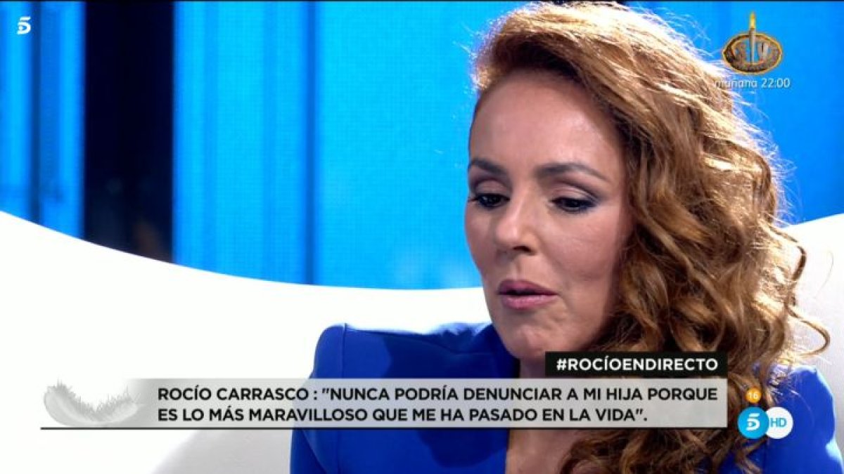 Rocío Carrasco, durante la entrevista (Foto: Telecinco).