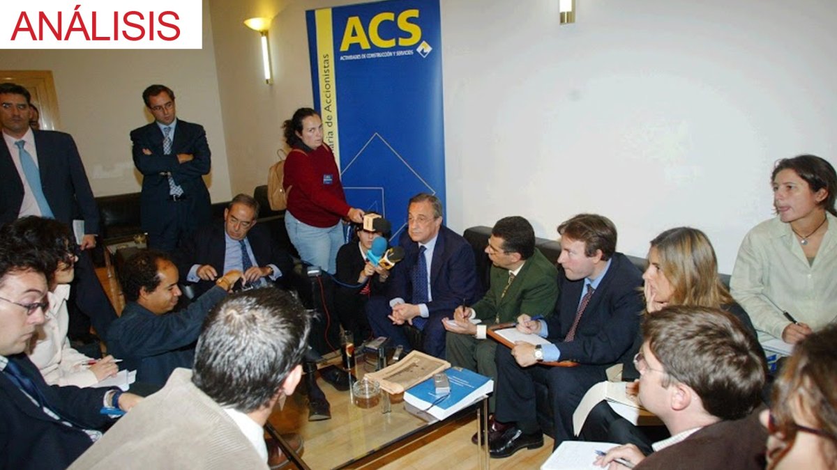 Florentino Pérez en una rueda de prensa del Grupo ACS en Madrid en 2003.