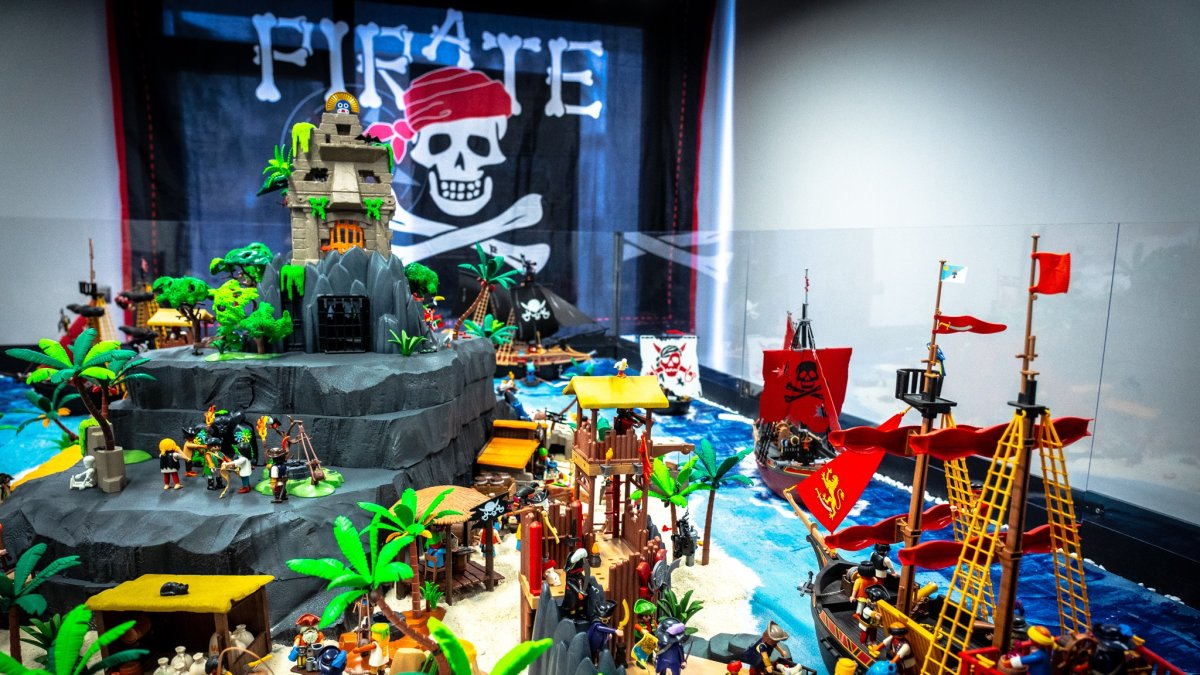 Diorama de la exposición Playmobil en Aula del Mar de Roquetas.