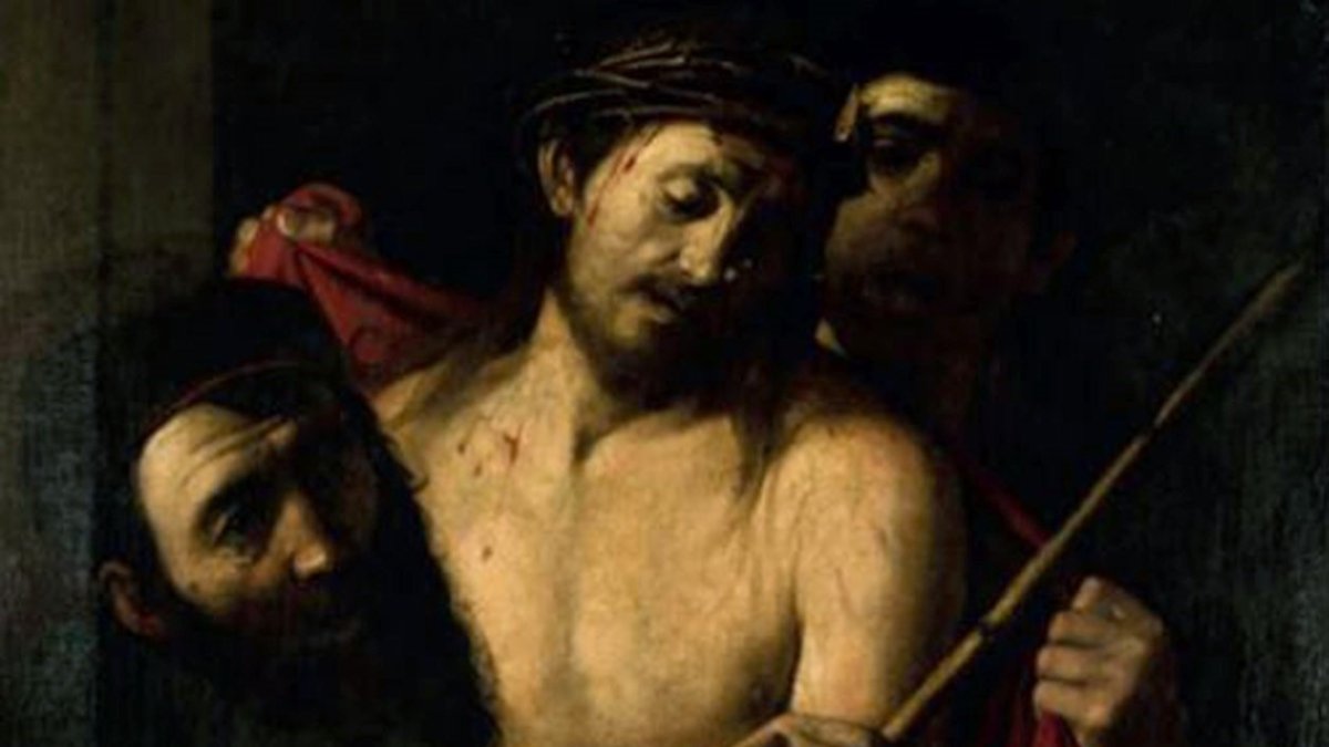 Detalle del Ecce Homo atribuido a Caravaggio.