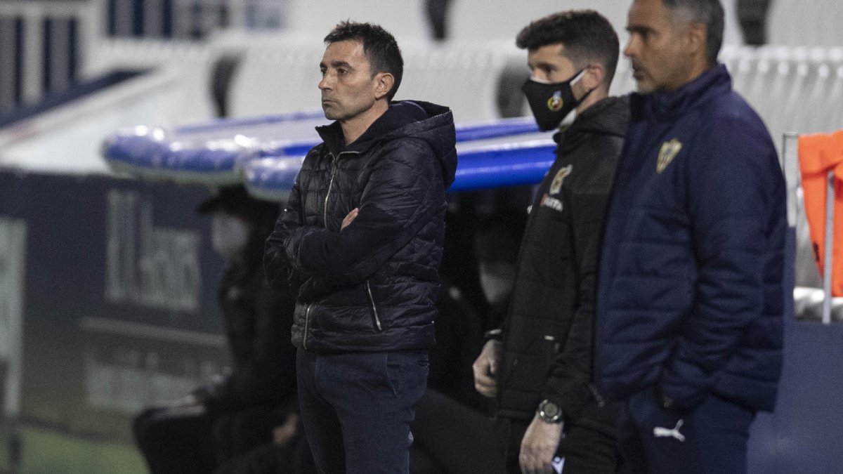 Asier Garitano en el partido frente al Almería en Butarque.