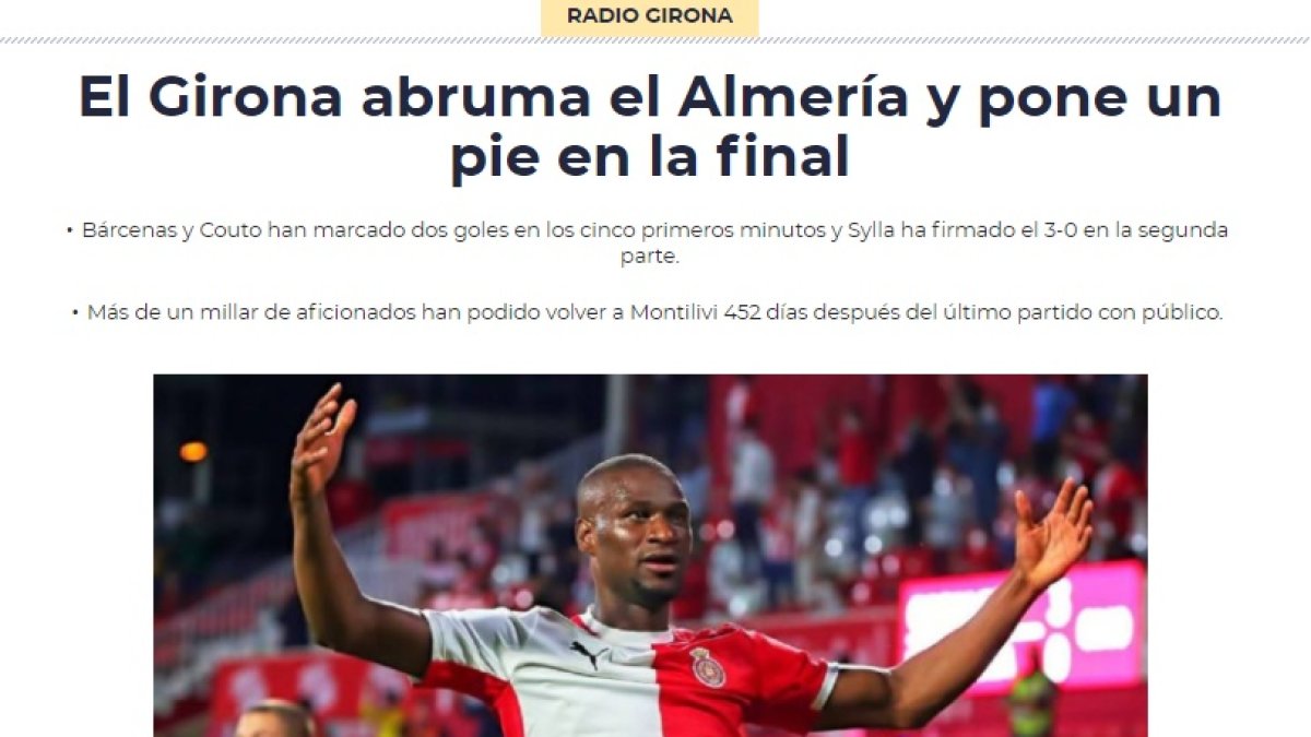 La crónica de Radio Girona Cadena SER después de la debacle del Almería.