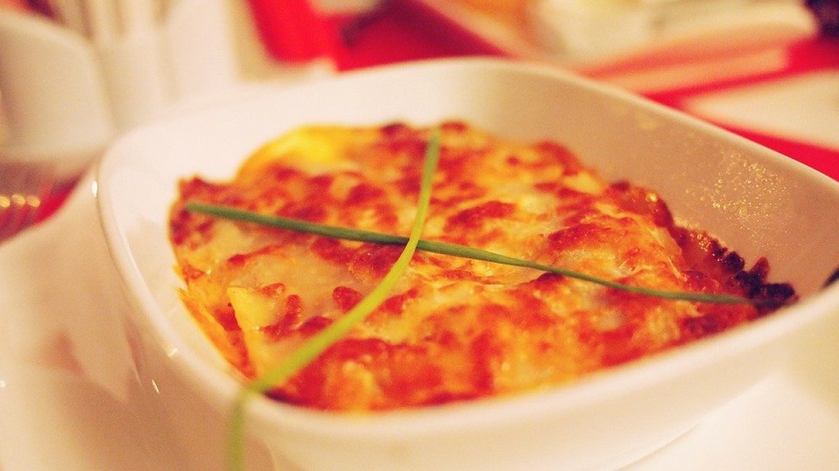 Lasaña para cenar.