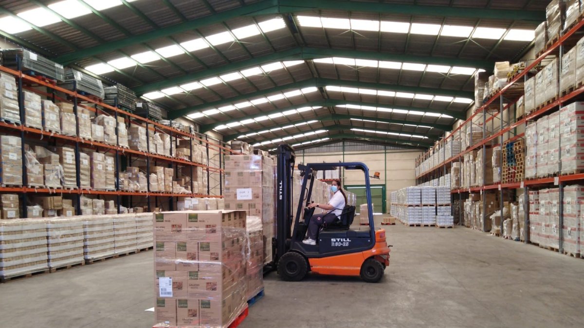 Almacén con los alimentos que serán repartidos.