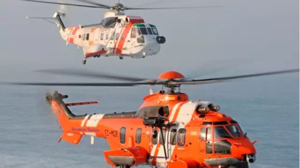 Helicóptero de Salvamento Marítimo.