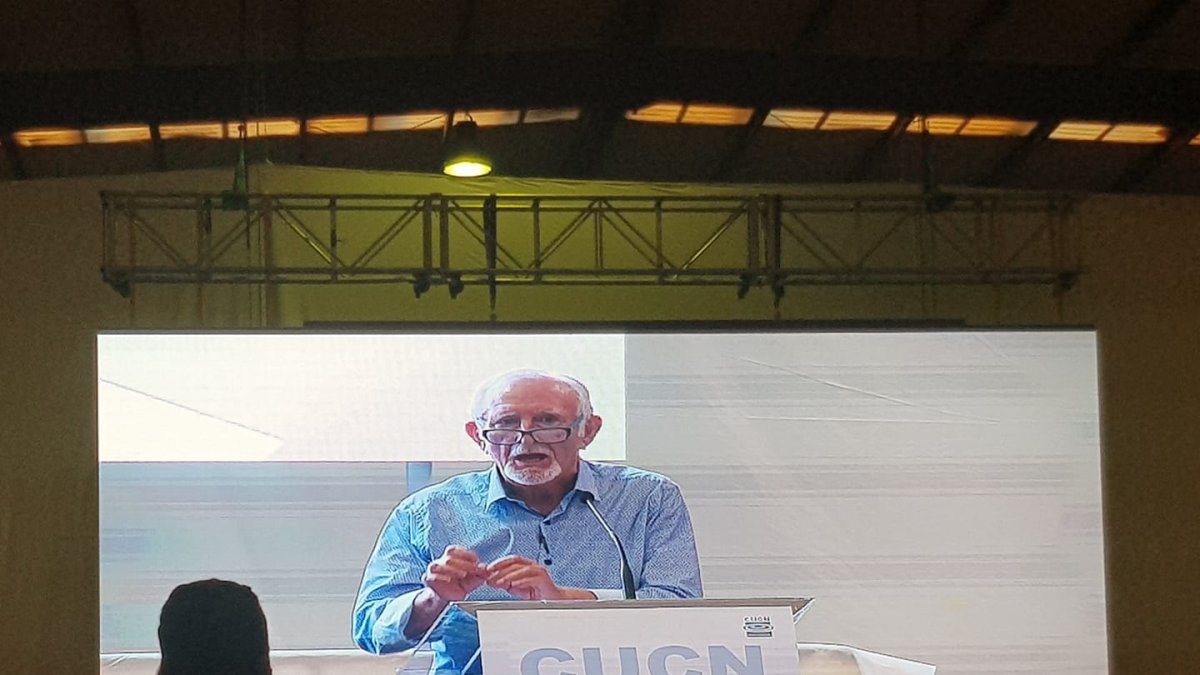 Intervención de Antonio López en la asamblea.