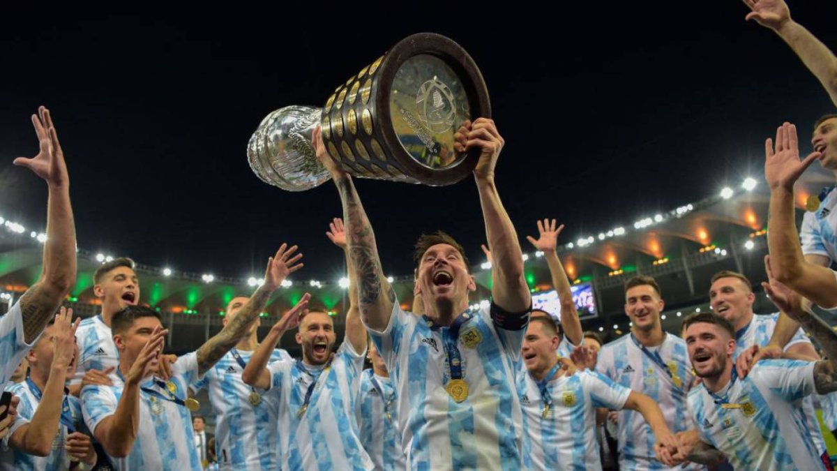 Argentina celebrando la Copa América.
