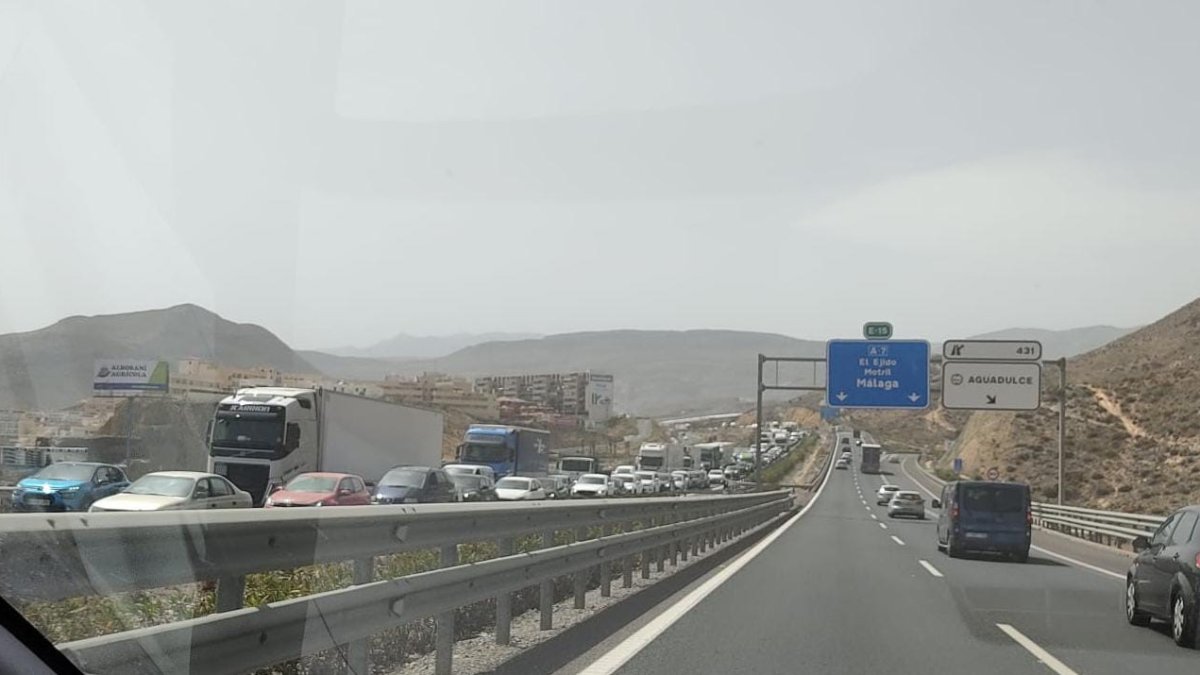 Atasco esta tarde en la A-7 en sentido Almería.