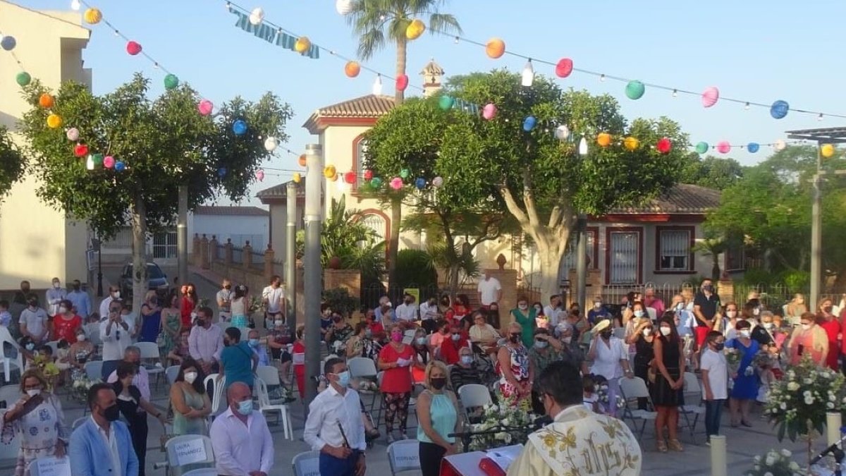 Celebración litúrgica durante las fiestas.