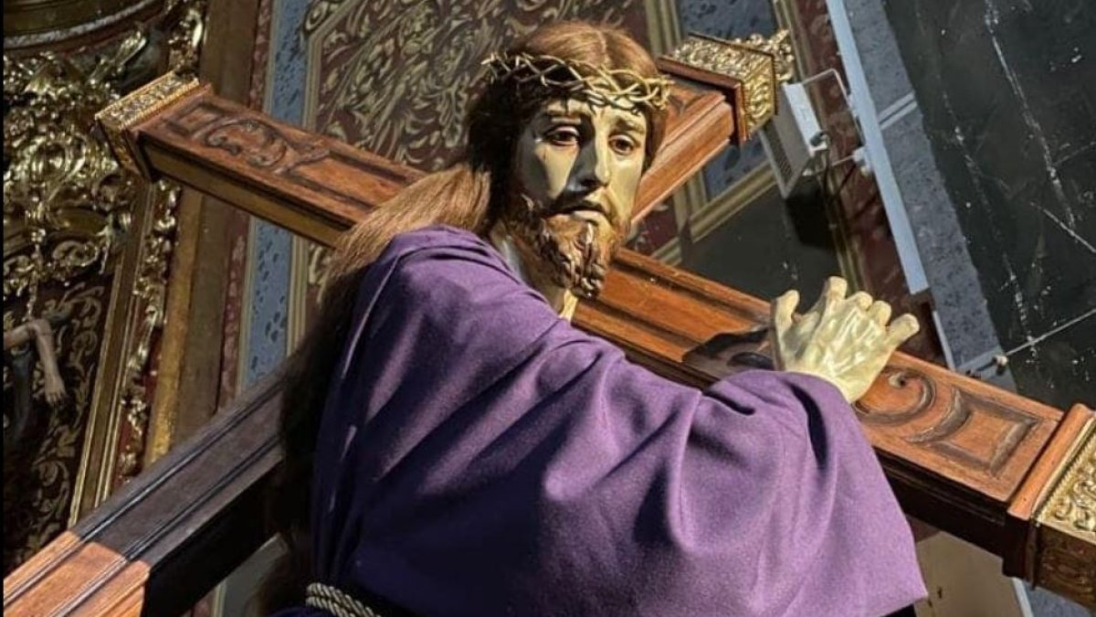 El Nazareno de Salzillo, tras su restauración en Murcia.