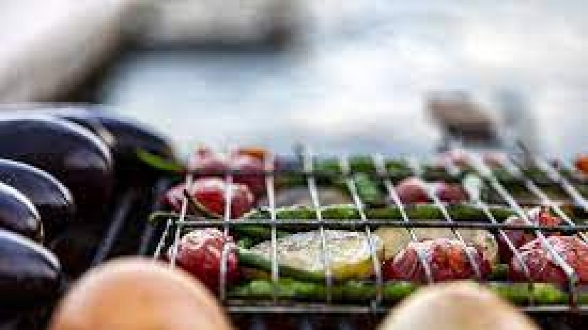 Parrillada de verduras para cenar.