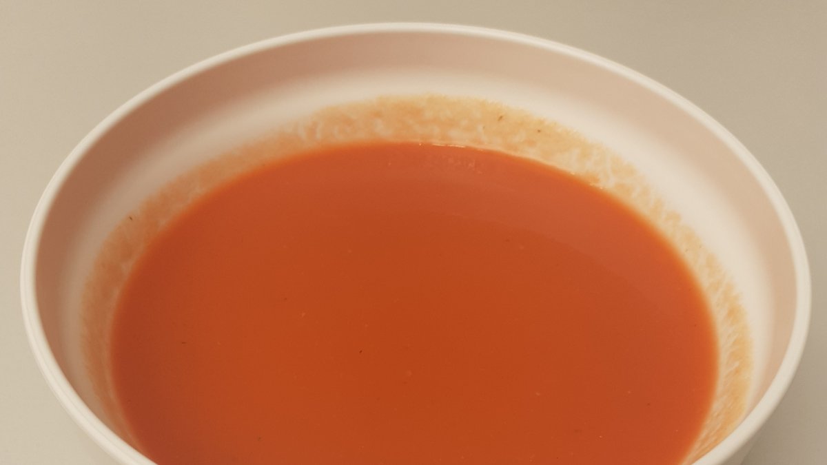 Gazpacho en el menú del Hospital Universitario Torrecárdenas.