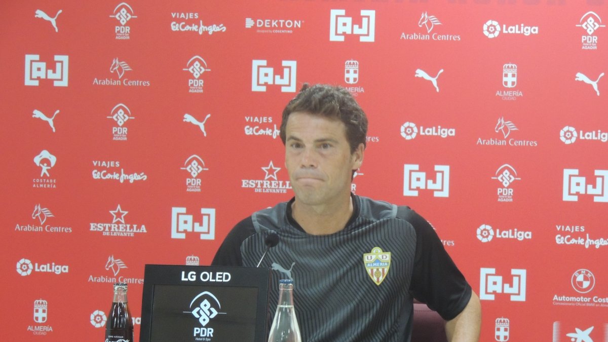 Rubi en la rueda de prensa presencial de este jueves.