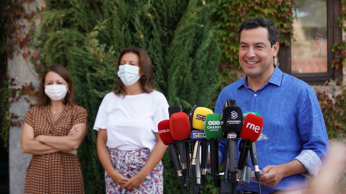 Juan Manuel Moreno, este jueves en Málaga.