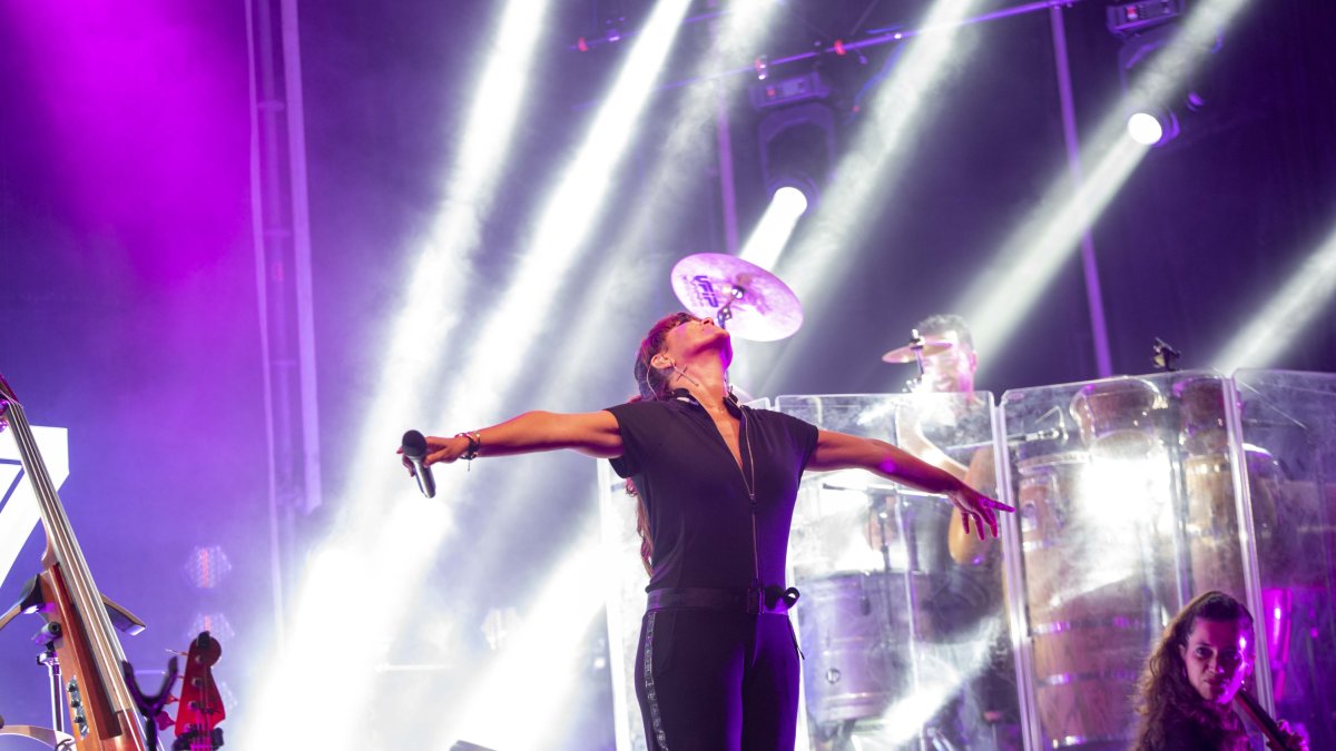 La cantante Vanesa Martín durante su concierto el pasado 14 de agosto.
