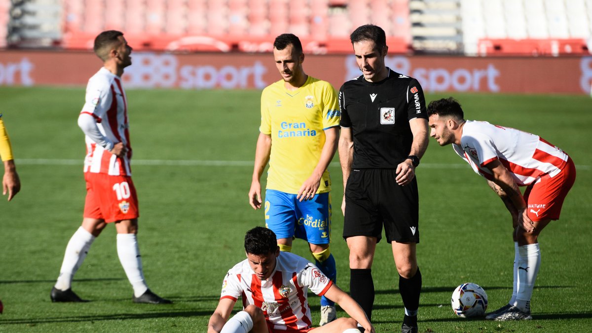 González Esteban en el partido contra Las Palmas la temporada pasada.