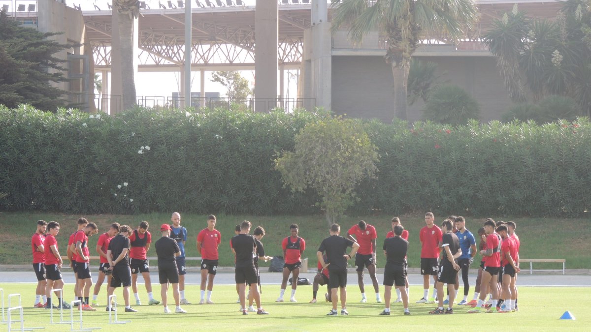 La charla de Rubi antes del entrenamiento.
