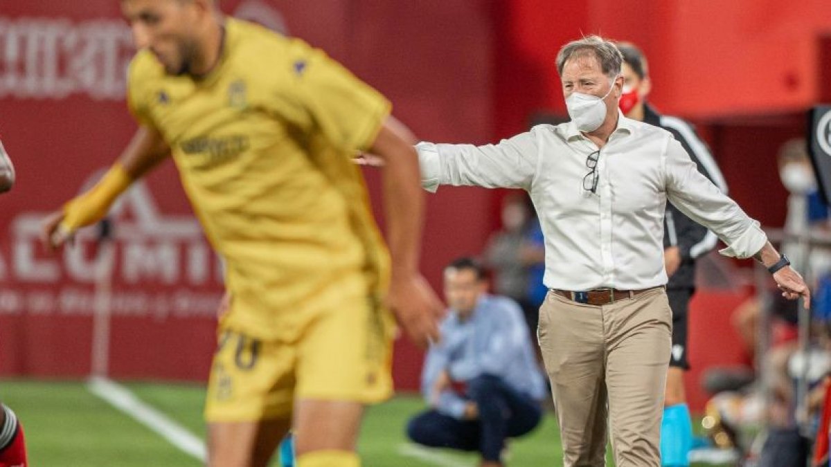 Anquela en el Mirandés-Alcorcón.