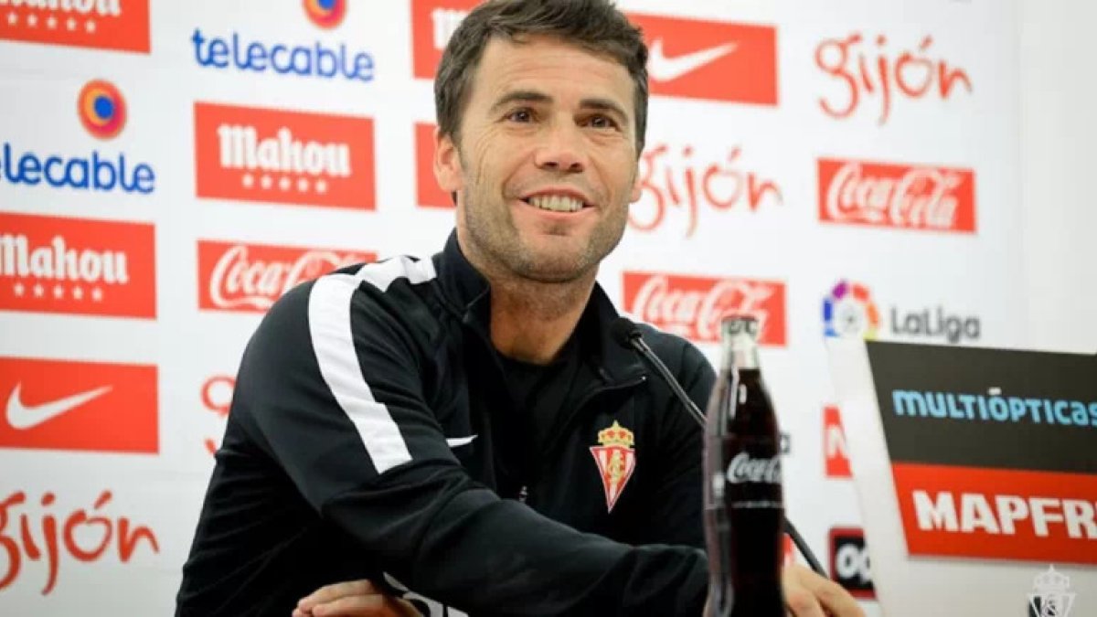 Un Rubi más joven siendo entrenador del Sporting.