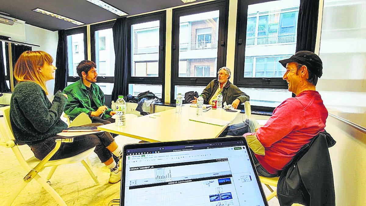 Aura Garrido, Antonio Araque, Sebastián Haro y Juan Francisco Viruega, en un ensayo la pasada semana.