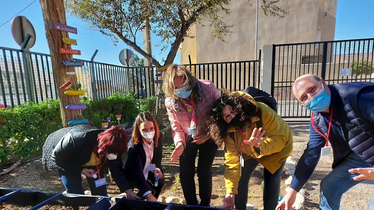 El trabajo en el huerto es una de las actividades que más ha llamado la atención.