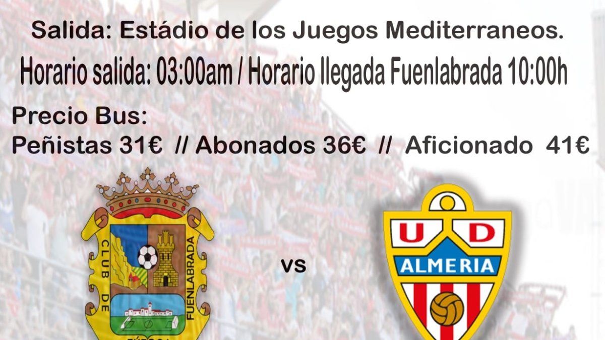 Cartel de la Federación de Peñas para el viaje a Fuenlabrada.