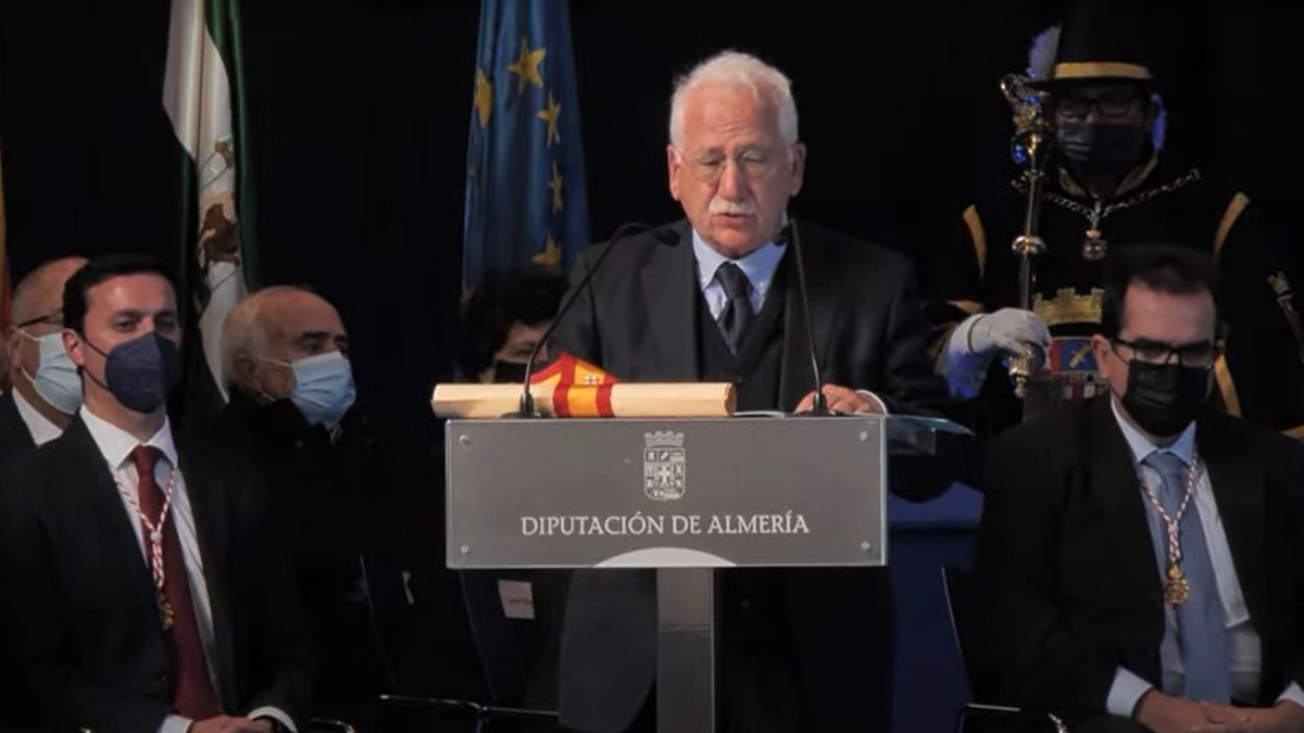 José Luis Martínez, durante su discurso en Purchena.