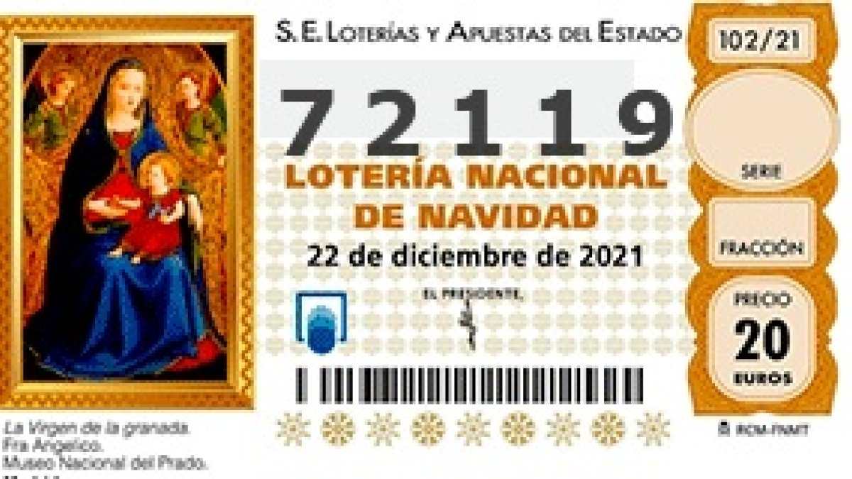 El segundo premio para el 72119.