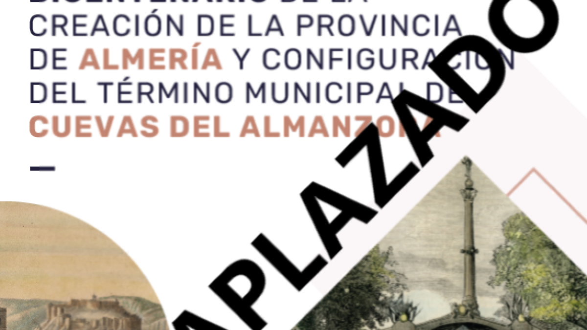 Cartel con la suspensión del evento.