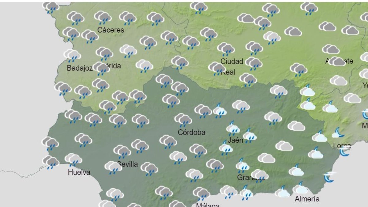 Predicción para Andalucía para este 25 de diciembre.